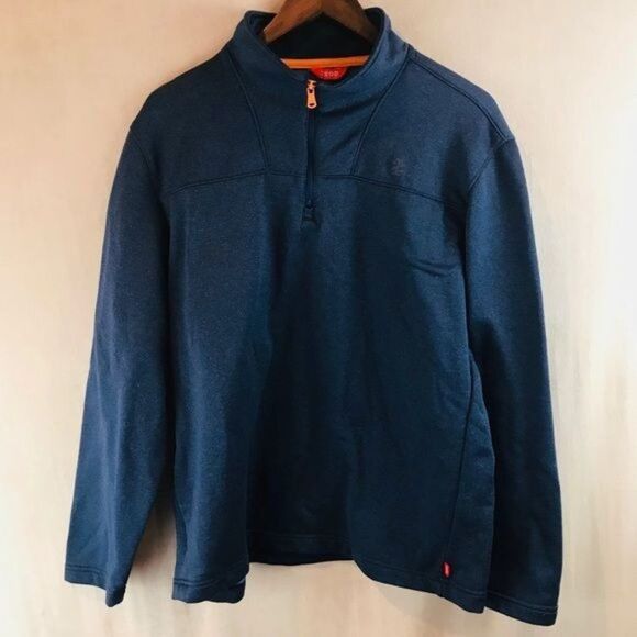 Izod 1/4 zip pullover jacket blue orange sz Large - Picture 1 of 5